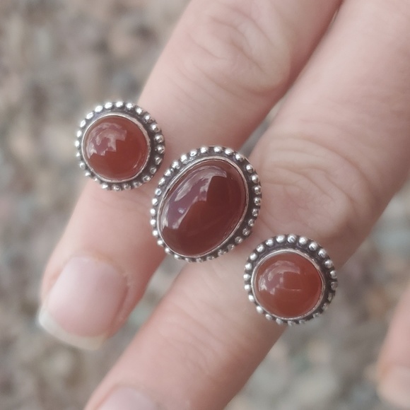 New Carnelian Adjustable 925 Silver Knuckle Ring. - Picture 12 of 16